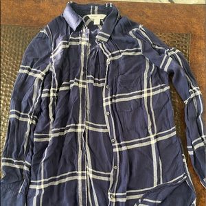 blue and white flannel
